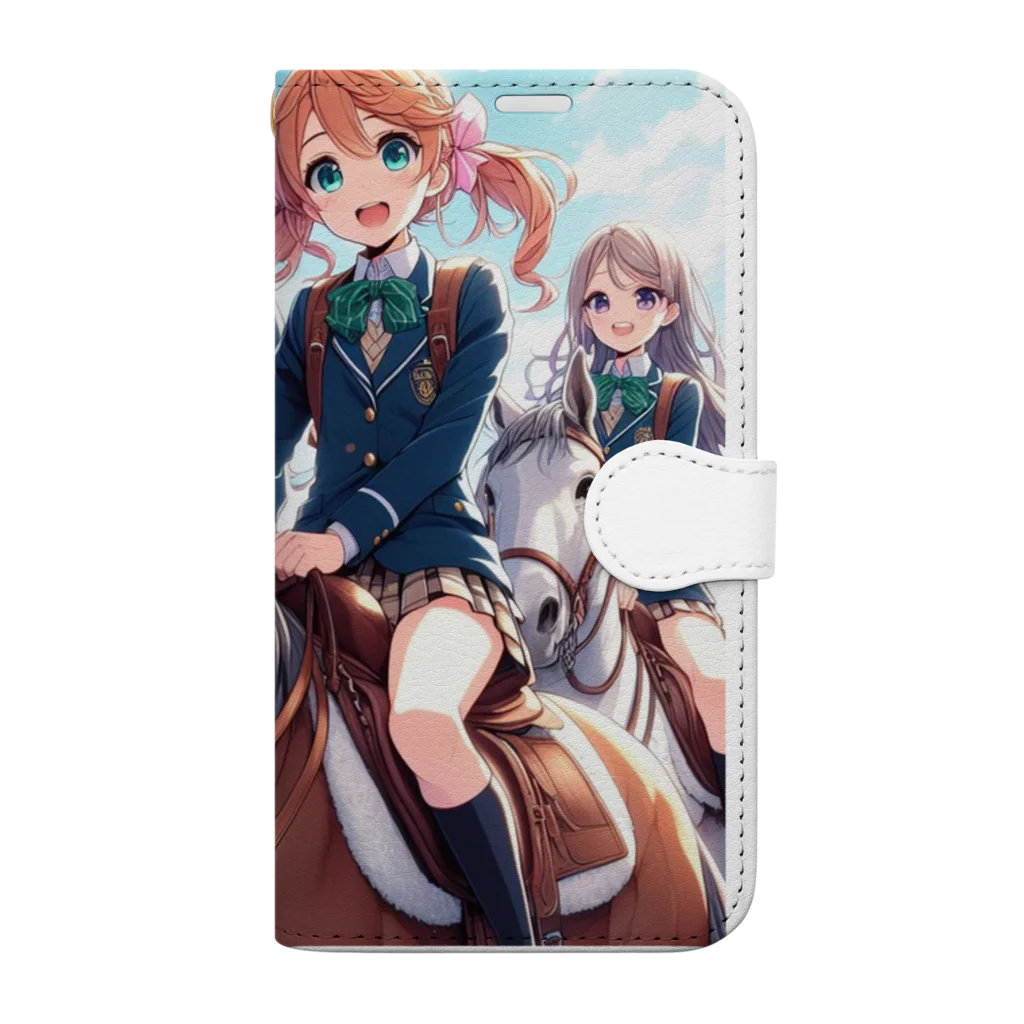 SWQAの馬で通学する仲間たち Book-Style Smartphone Case