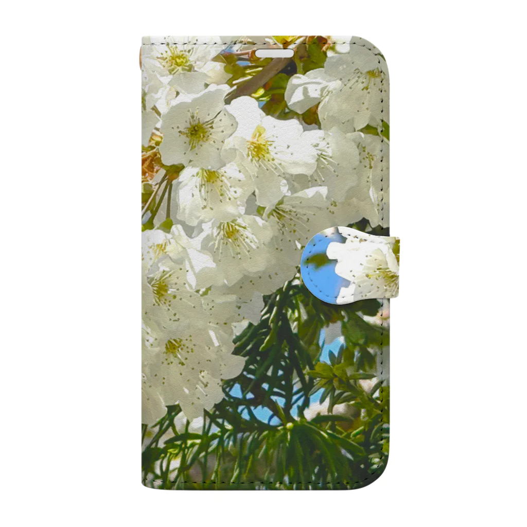 atelier_lapislazuliの白桜 Book-Style Smartphone Case