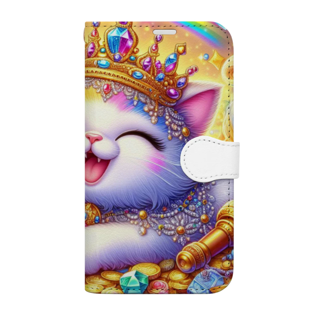 momoart8888の笑いが止まらない猫ちゃん🐈🩷 Book-Style Smartphone Case