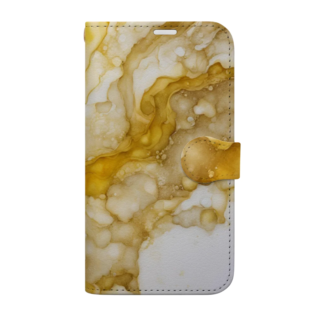 Haru_Pooh_のアルコールインクアート　-YELLOW- Book-Style Smartphone Case