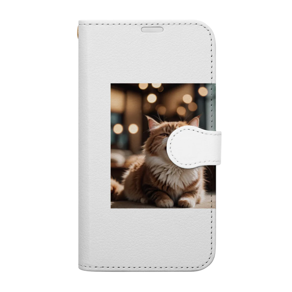 kurotosのくしゃみをしている猫 Book-Style Smartphone Case