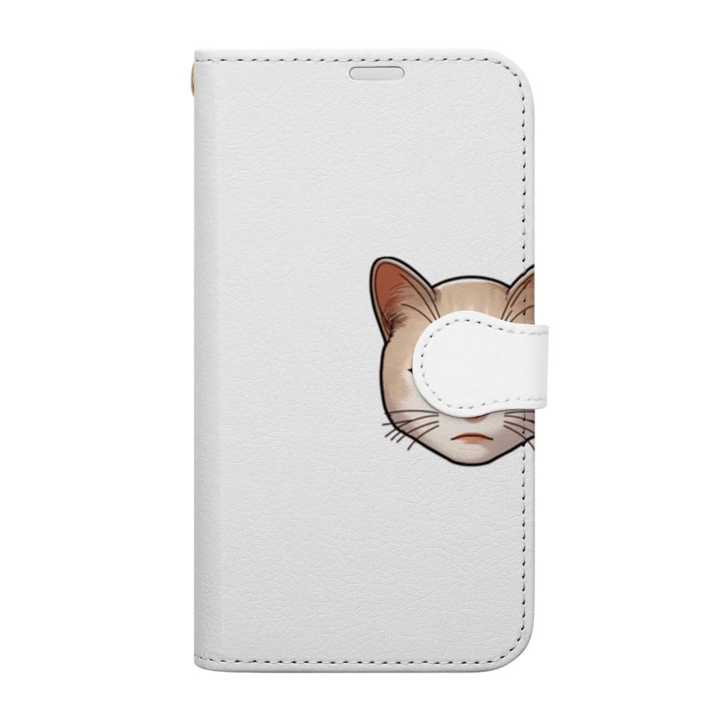 マキナリタのシュール人面猫にゃんたろう Book-Style Smartphone Case