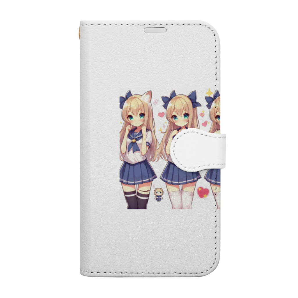 aaammmamのセーラー服　ロングヘア　美少女　アニメ　漫画　日本 Book-Style Smartphone Case