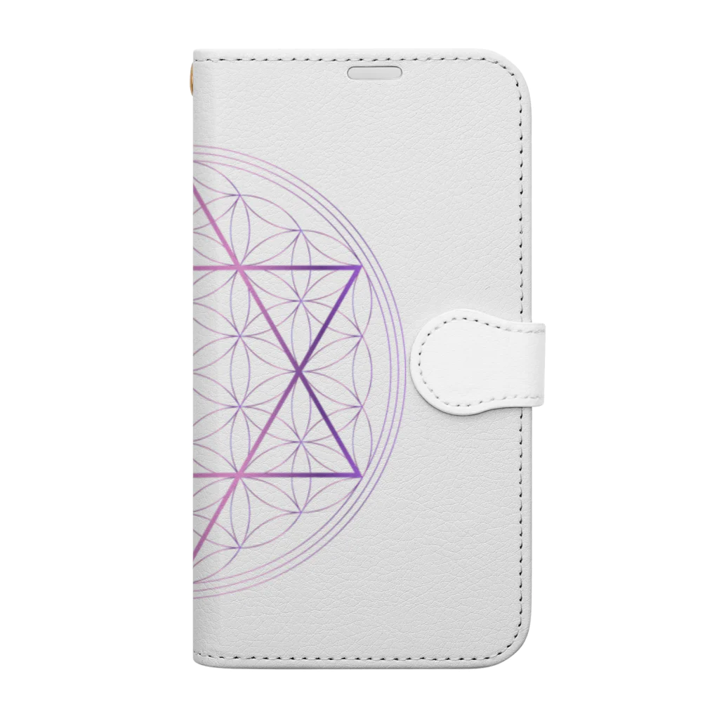 LilacのFuchsia Purple 手帳型スマホケース