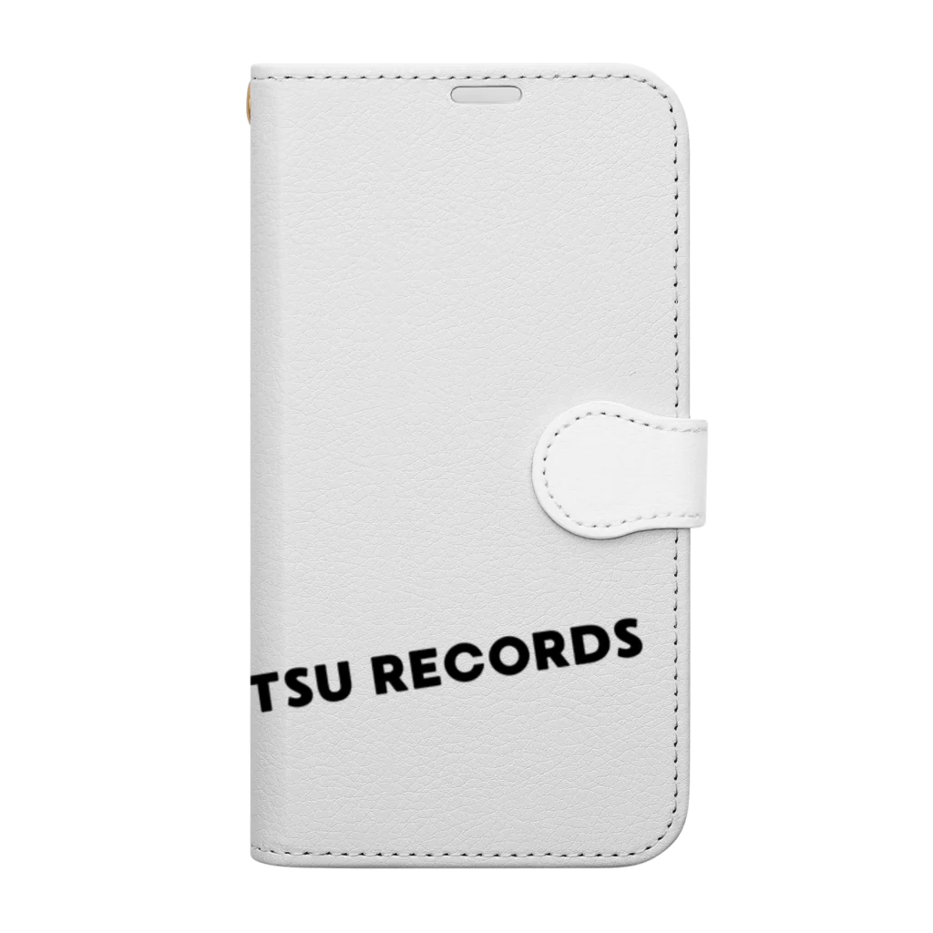 式日レコード - Shukijitsu Recordsの式日レコード／寄り添うフクロウ＋ロゴ 手帳型スマホケース