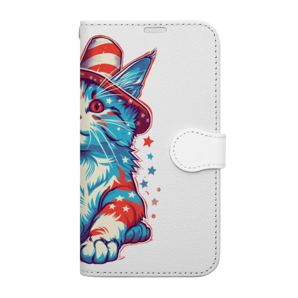 伊藤豊大の猫LOVEアメリカ Book-Style Smartphone Case