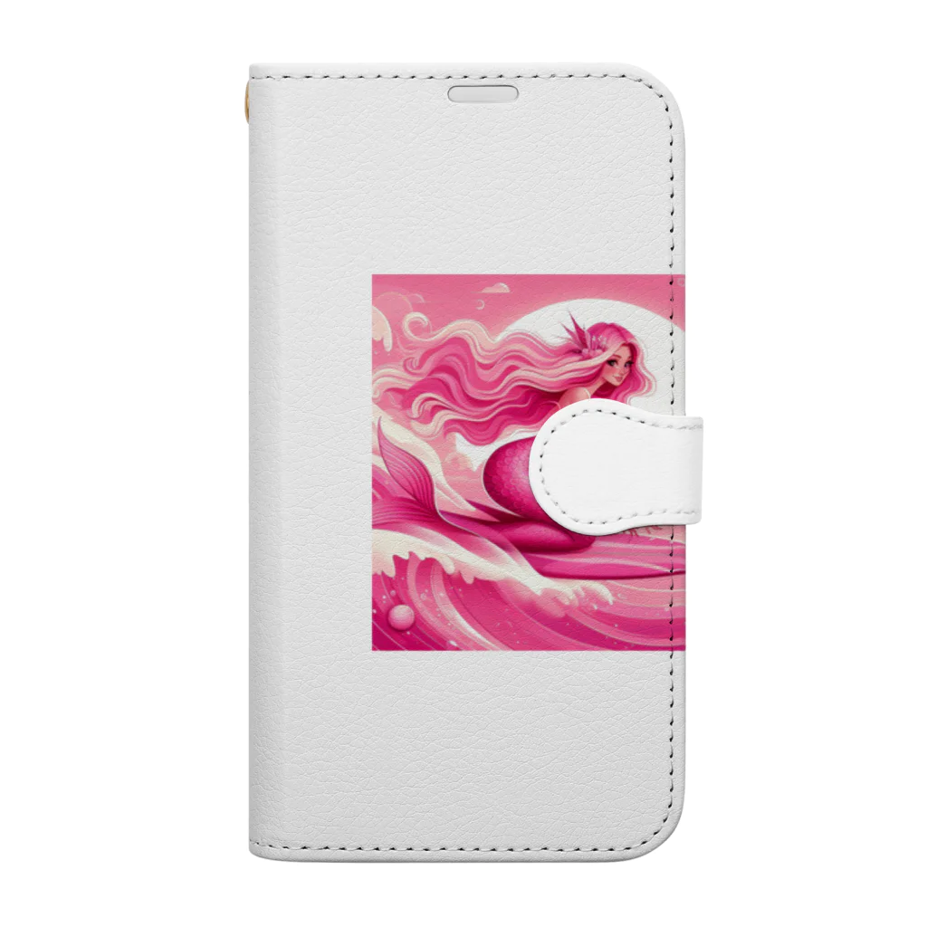 pinkgalmermaidのピンク　マーメイド　サーフィン Book-Style Smartphone Case