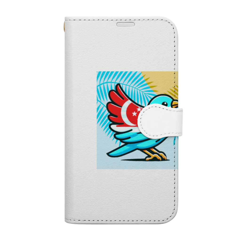 bugisショップの煌めくトロピカルバード🐦️ Book-Style Smartphone Case