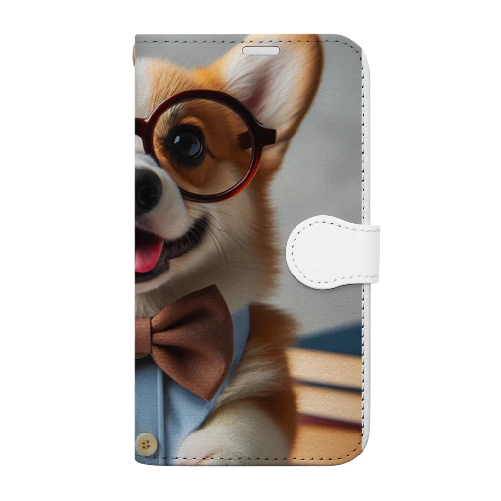 arakawork-01の物知りシリーズ　コーギー犬 Book-Style Smartphone Case