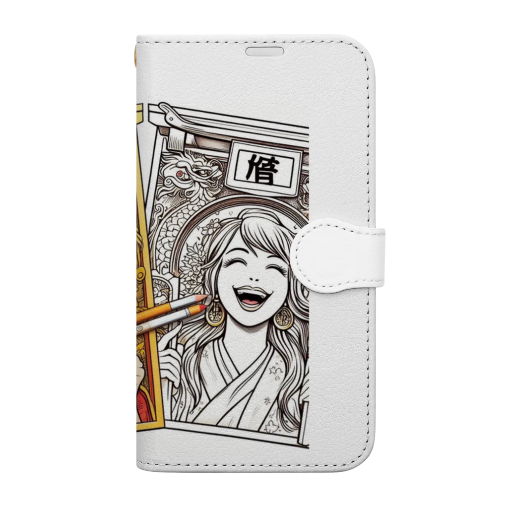 39キリリンの笑う門には福来る Book-Style Smartphone Case