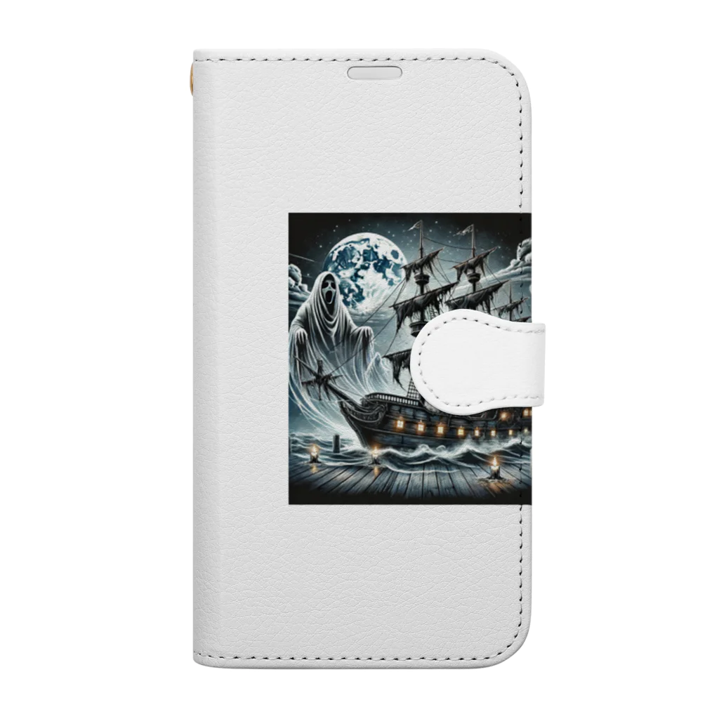 海の幸の幽霊海賊船 Book-Style Smartphone Case
