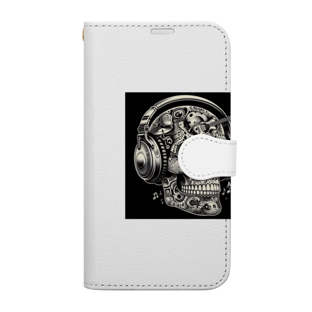 wワンダーワールドwのSKULL013 Book-Style Smartphone Case