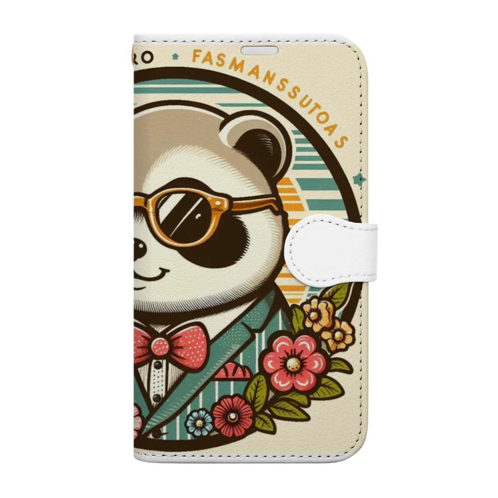 KAWAII SHOPのOSHARE RACCOON 手帳型スマホケース