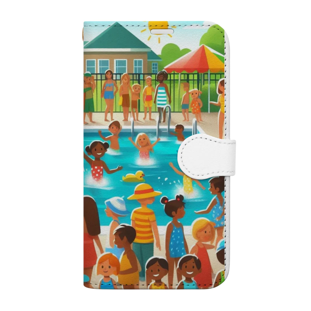 sallysanaのプールびらき Book-Style Smartphone Case