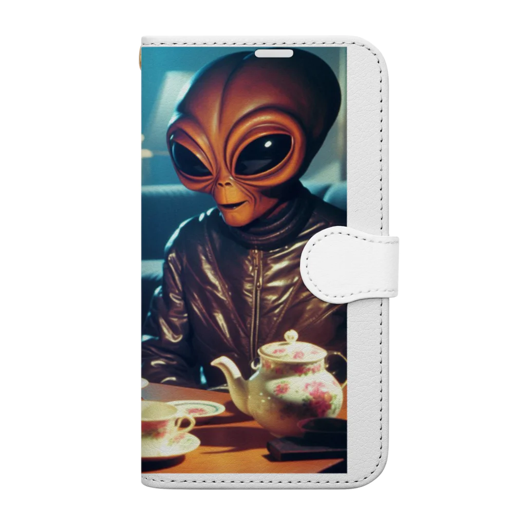 frogsystemの宇宙調査員来訪 Book-Style Smartphone Case