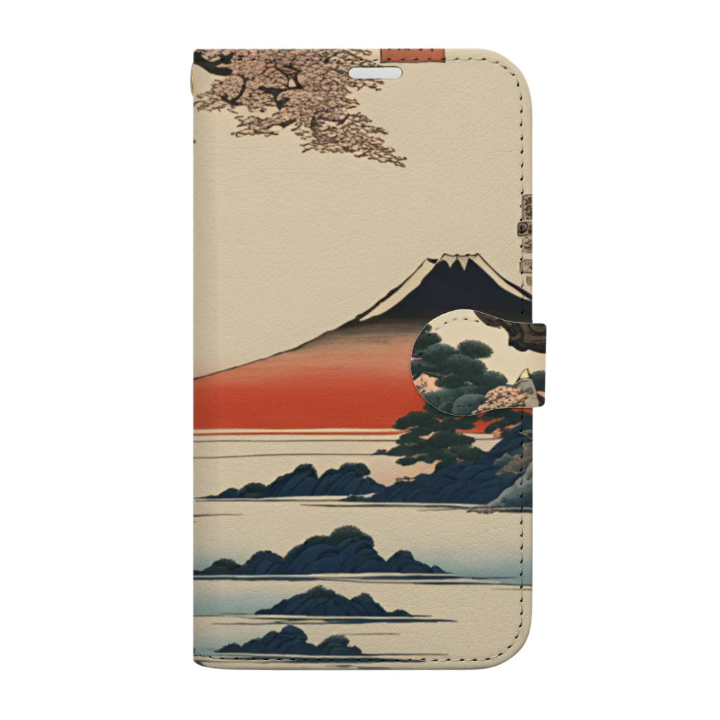 8890の浮世絵 Book-Style Smartphone Case