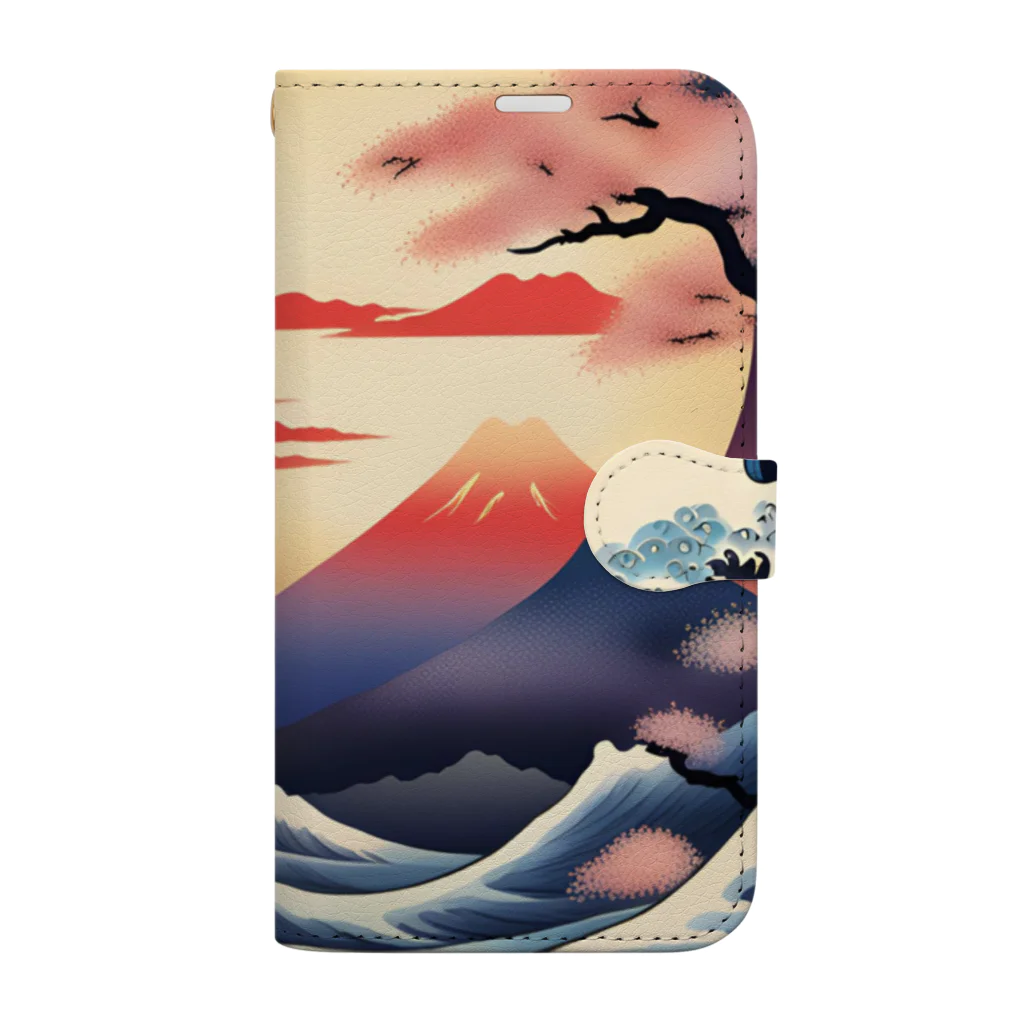 8890の浮世絵 Book-Style Smartphone Case