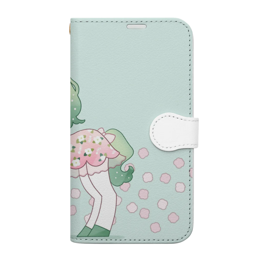 清水ミラノのボンネットユニコーンガール Book-Style Smartphone Case