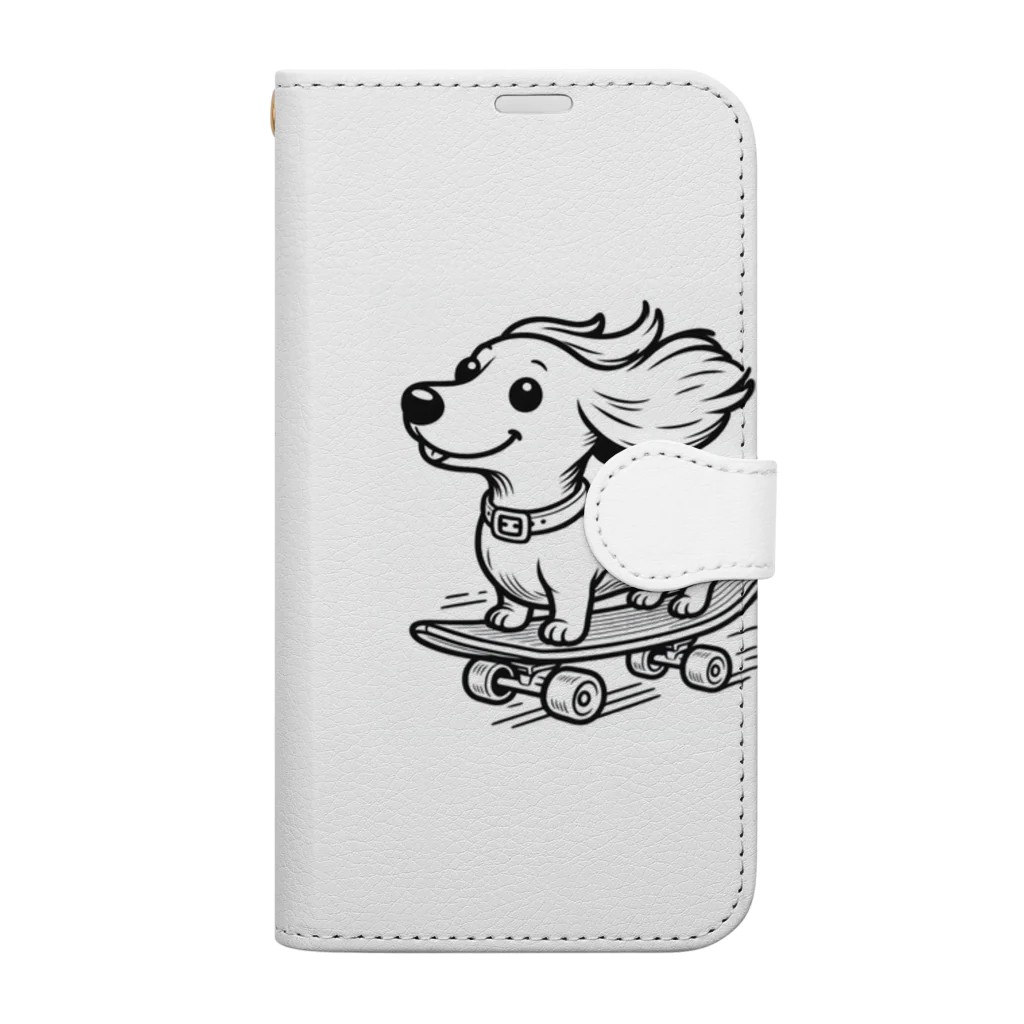 DOG is GOD のスケボー犬ライダー Book-Style Smartphone Case