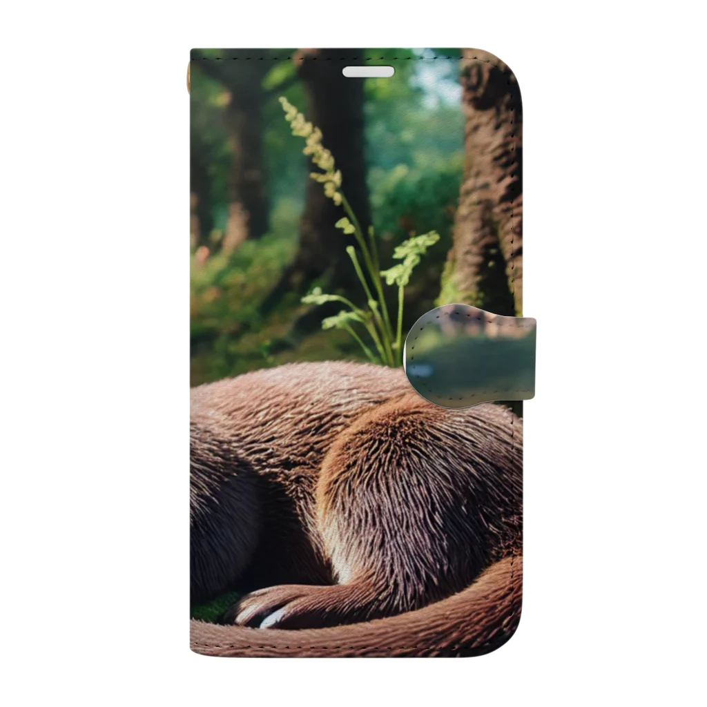 Tunakon_bのお昼寝カワウソ Book-Style Smartphone Case