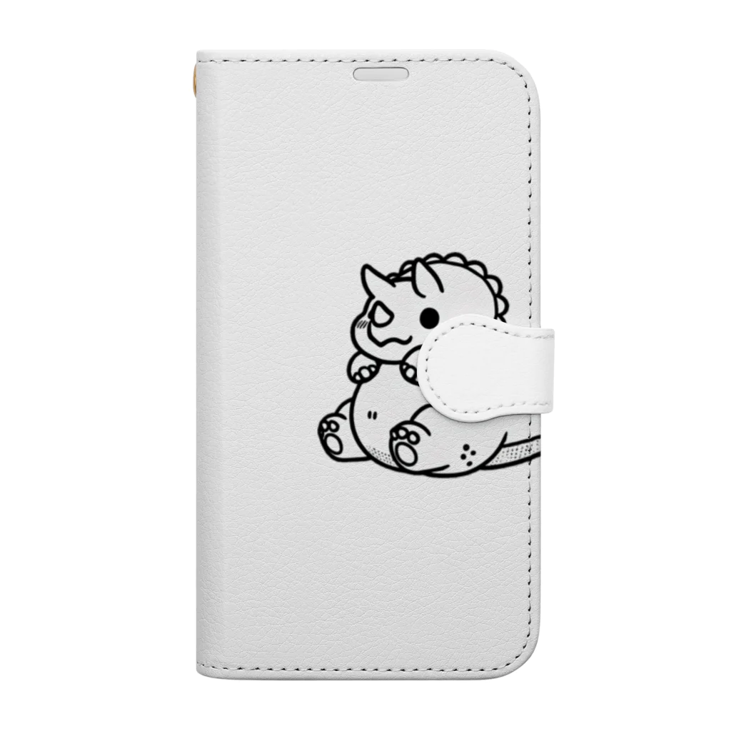 dinosaurtriviaのゆるトリケラ Book-Style Smartphone Case