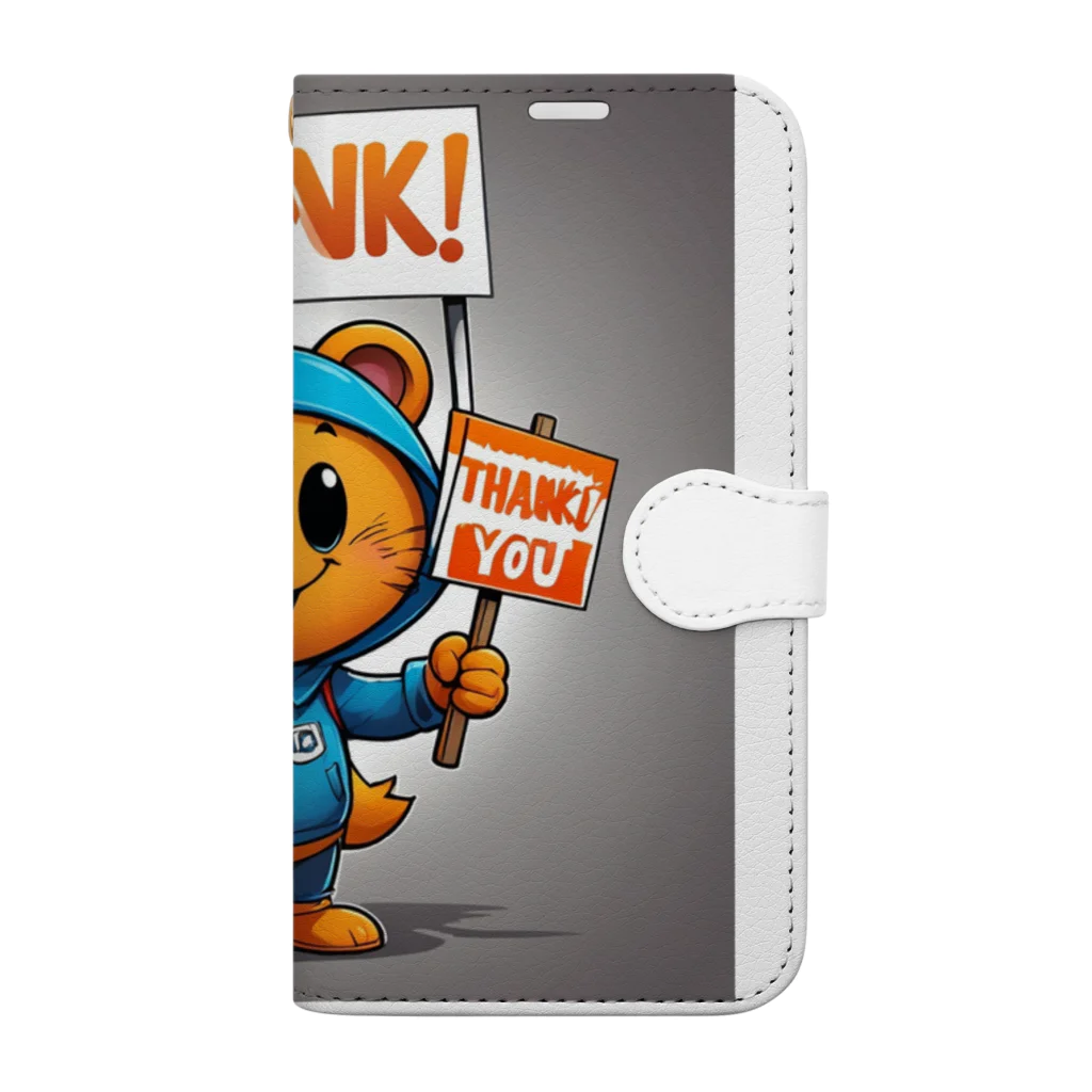 Saku freestyle shopの謎のエモい動物 Book-Style Smartphone Case