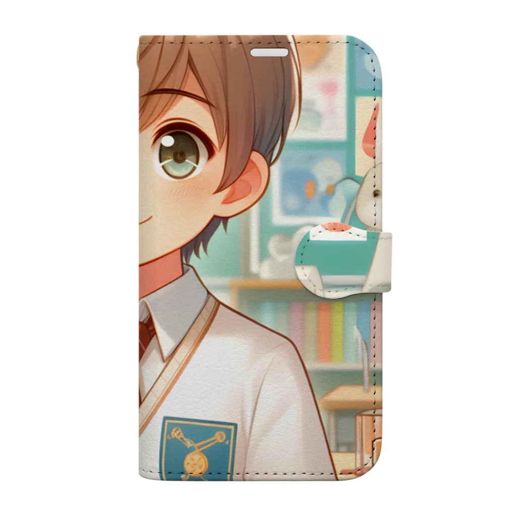 可愛い男の子イラスト販売所　By,keicyanの男の子　中学1年生　科学部 Book-Style Smartphone Case