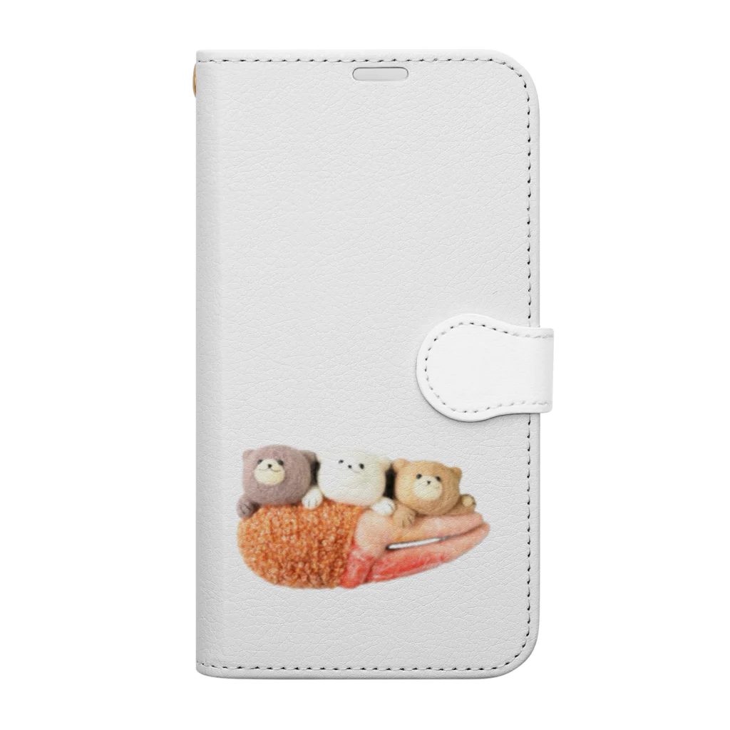 kumamia（くまみあ）のくまの３兄弟（カニ爪フライ） Book-Style Smartphone Case