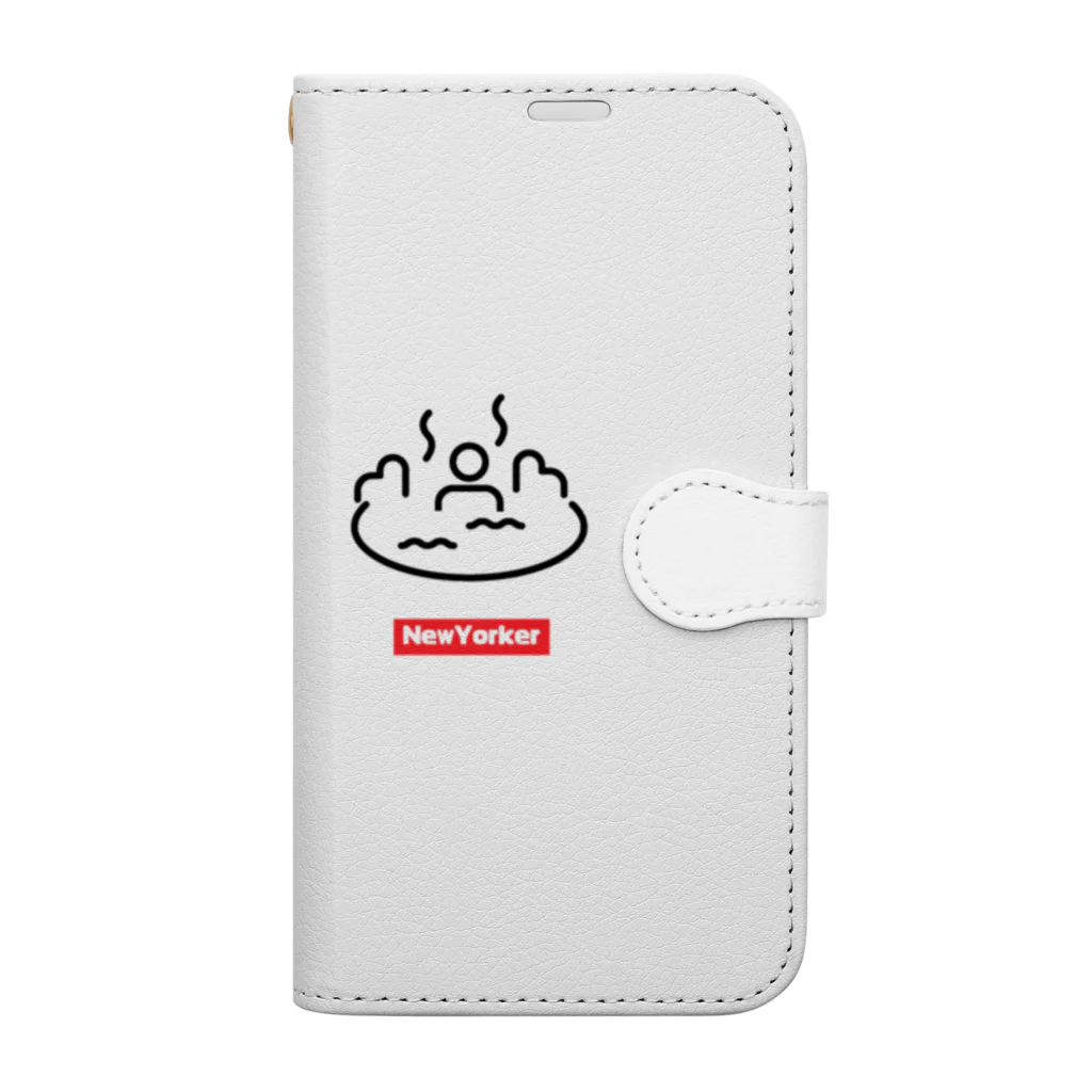 brwild7のニューヨーカー入浴（温泉） Book-Style Smartphone Case