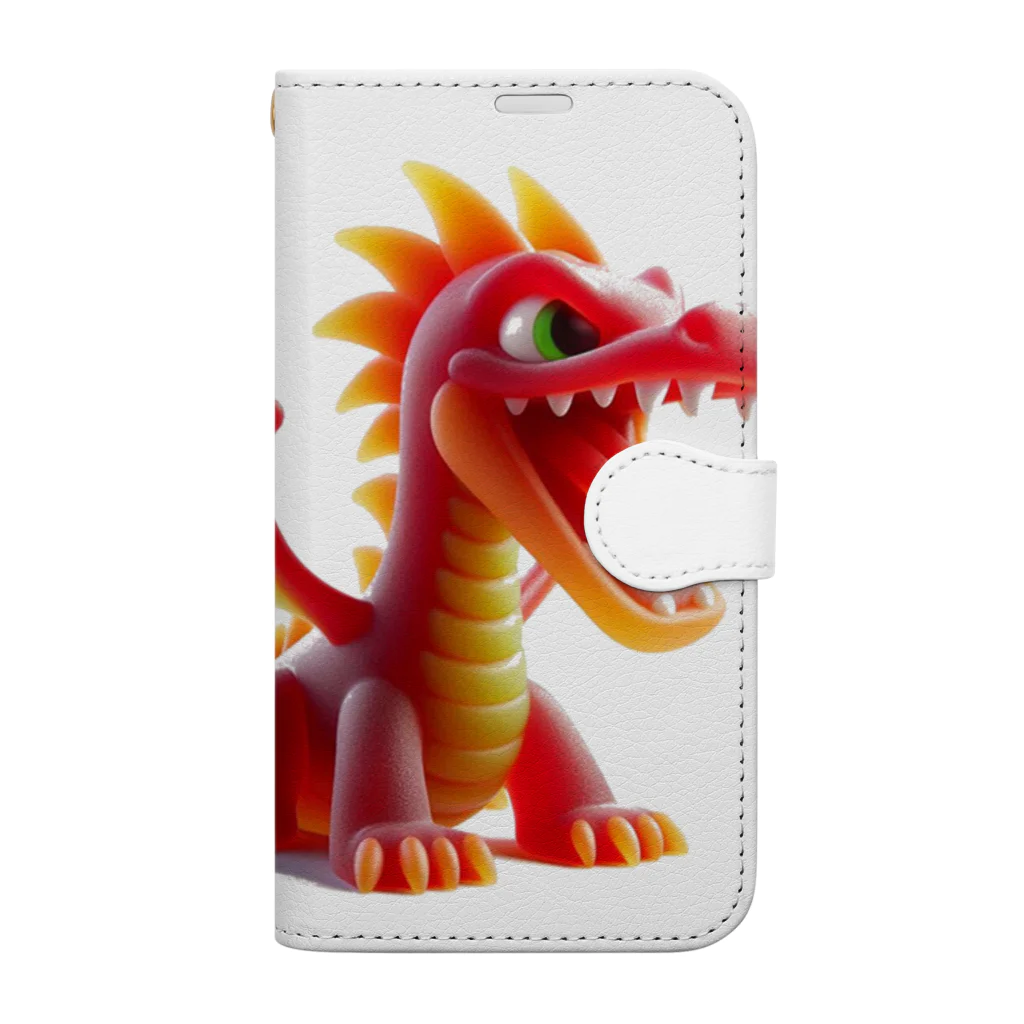 ドラゴンとわたしのドラゴングミ食べよぉ Book-Style Smartphone Case