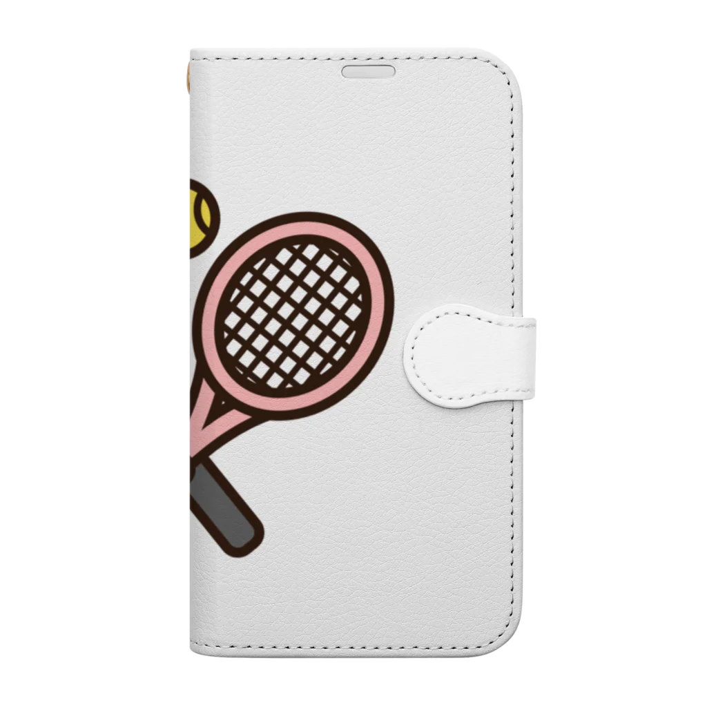 お絵かき屋さんのテニスのラケットとボール Book-Style Smartphone Case