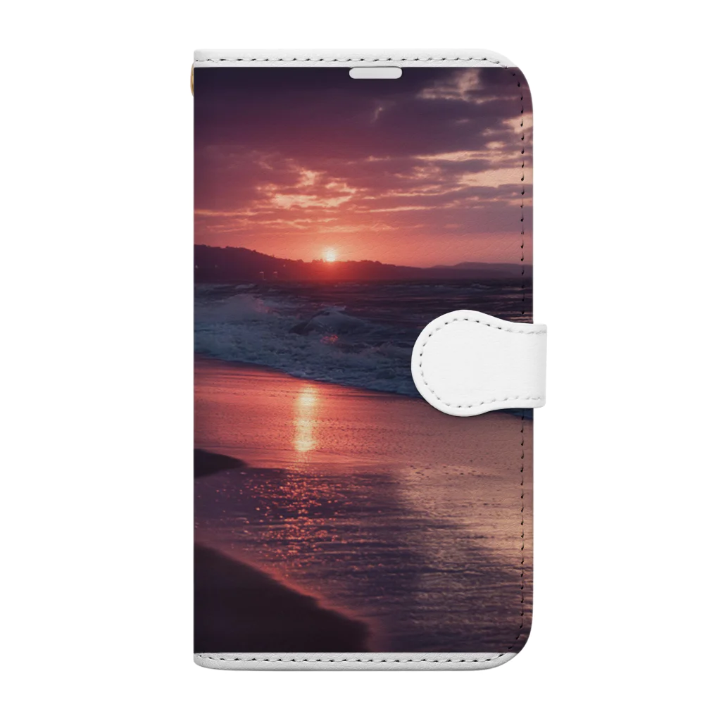 Mysycaの海辺の夕日 Book-Style Smartphone Case