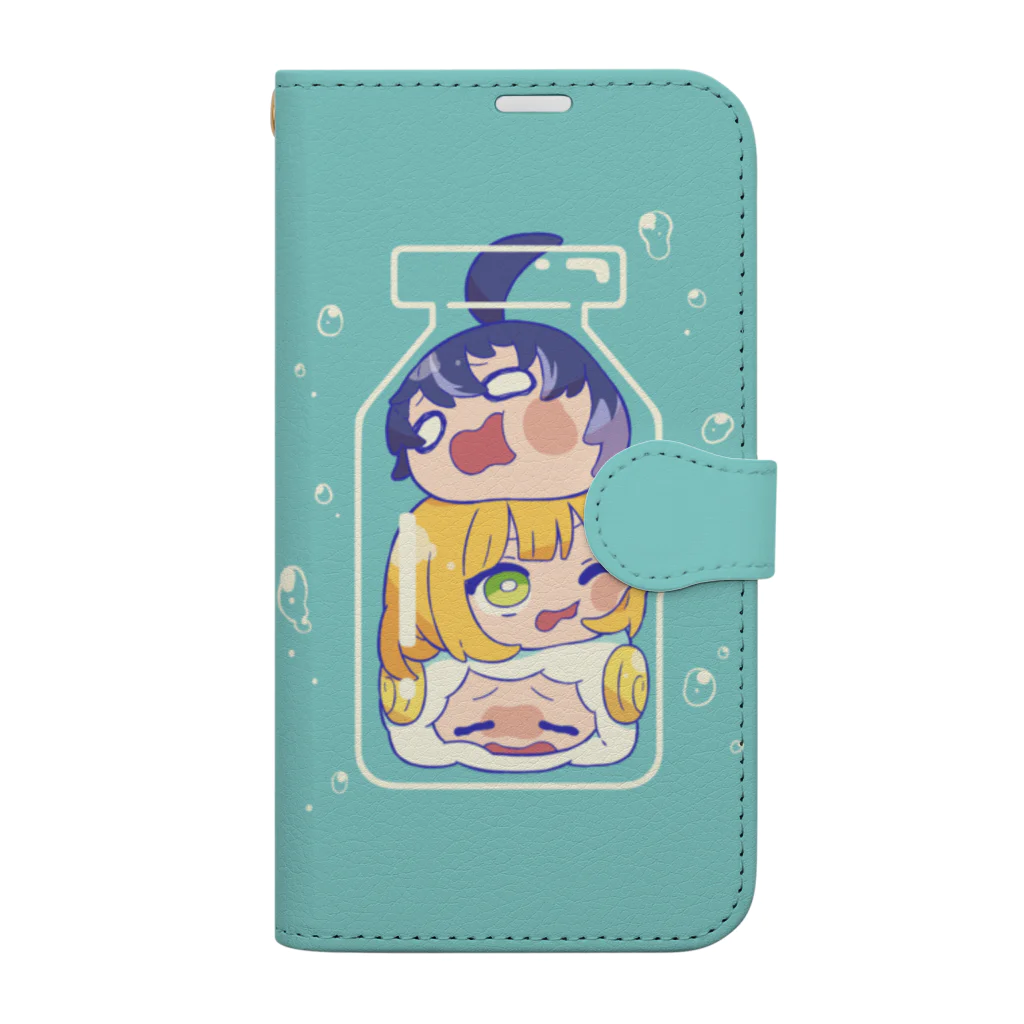 アベル&アテネのおしくらまんじゅう瓶 Book-Style Smartphone Case