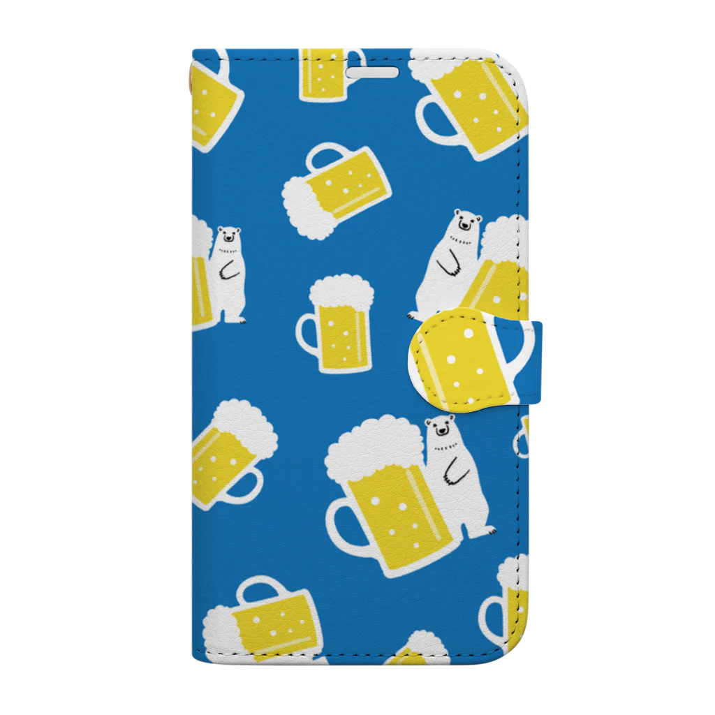 ワカボンドのシロクマさんとビールジョッキ Book-Style Smartphone Case