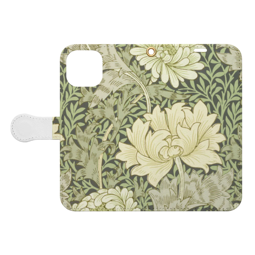 かえる商店のChrysanthemum by William Morris Book-Style Smartphone Case:Opened (outside)