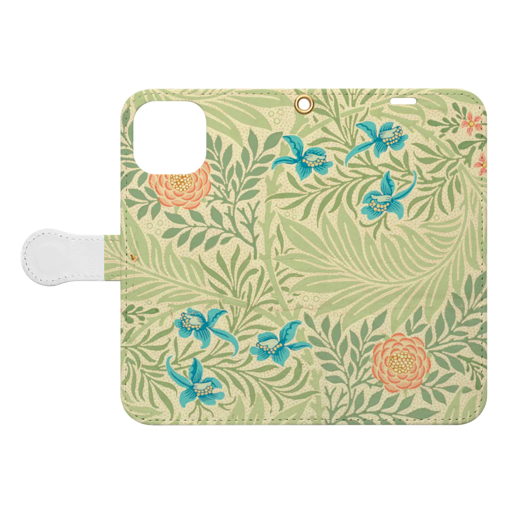 かえる商店のLarkspur by William Morris Book-Style Smartphone Case:Opened (outside)