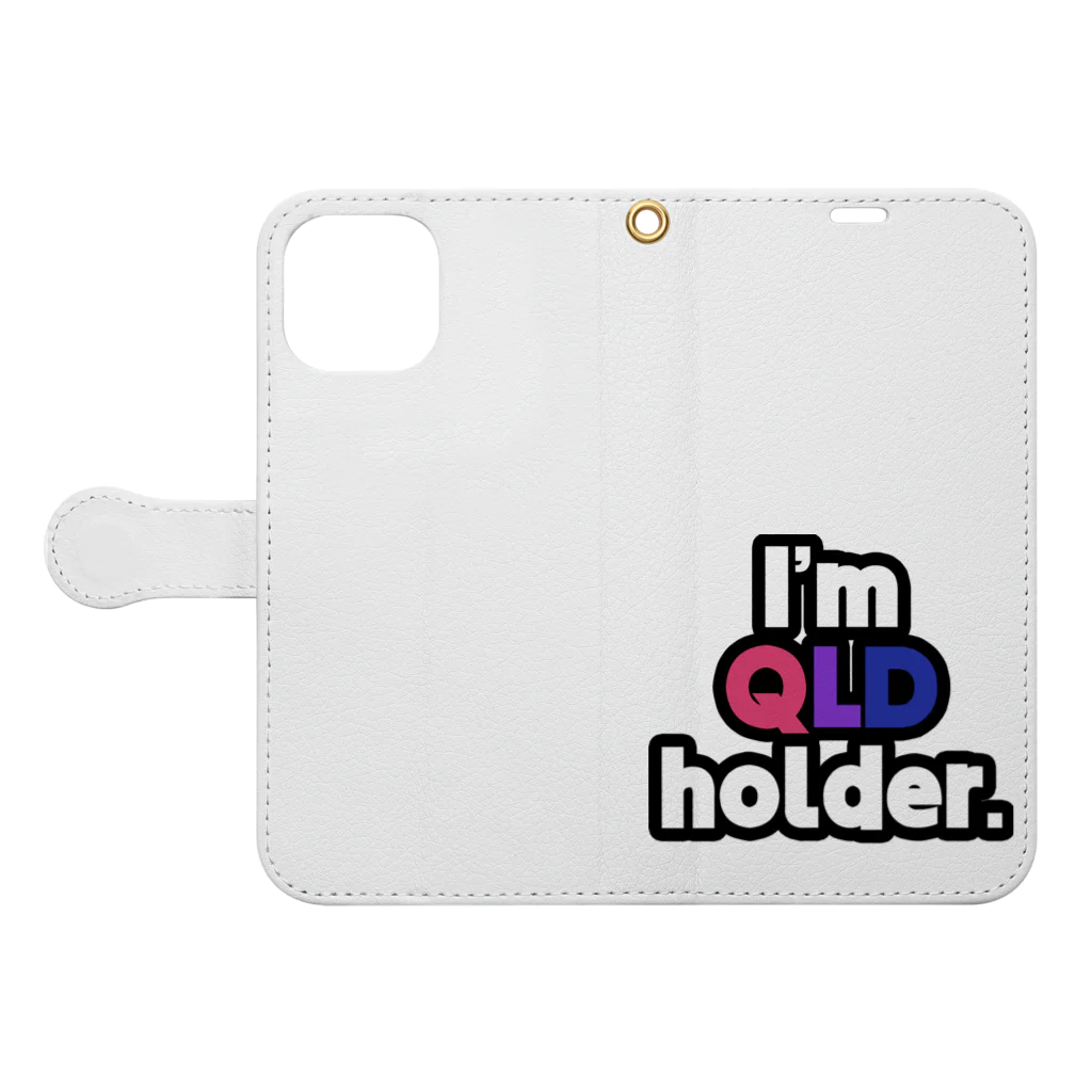 ゆでがえる(非正規こどおじでも底辺セミリタイアできますか?)のI'm QLD holder. Book-Style Smartphone Case:Opened (outside)