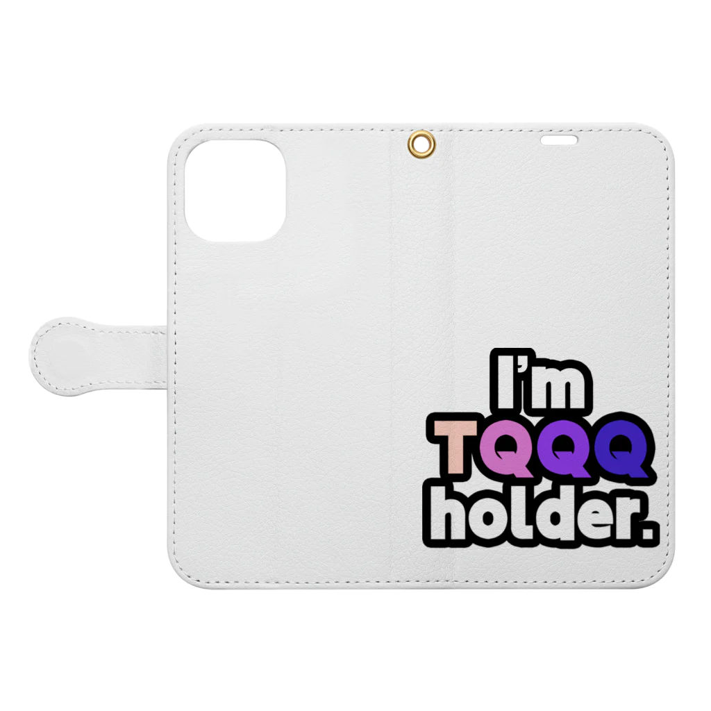 ゆでがえる(非正規こどおじでも底辺セミリタイアできますか?)のI'm TQQQ holder. Book-Style Smartphone Case:Opened (outside)