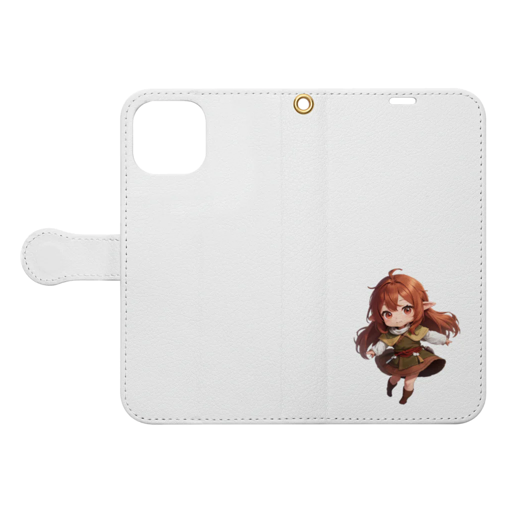 二頭身キャラが好きですの秋をイメージしました Book-Style Smartphone Case:Opened (outside)