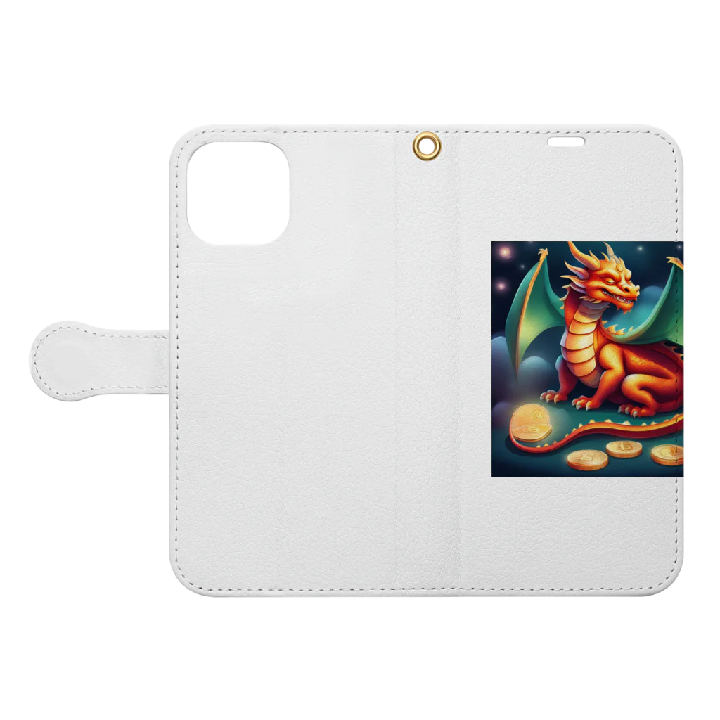 kohapapa1223の龍　金運アップ　干支 Book-Style Smartphone Case:Opened (outside)