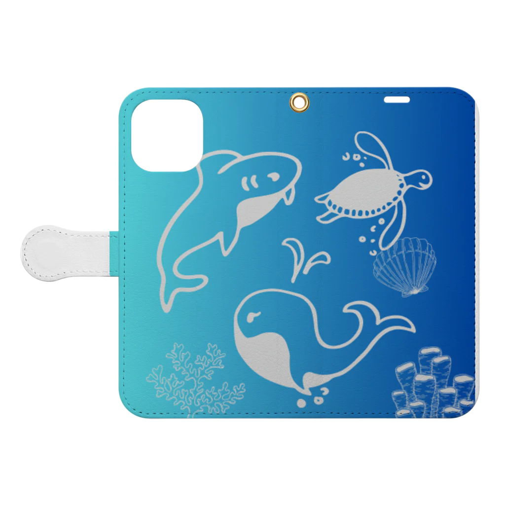 "Elegance Crew"の海の仲間たち Book-Style Smartphone Case:Opened (outside)