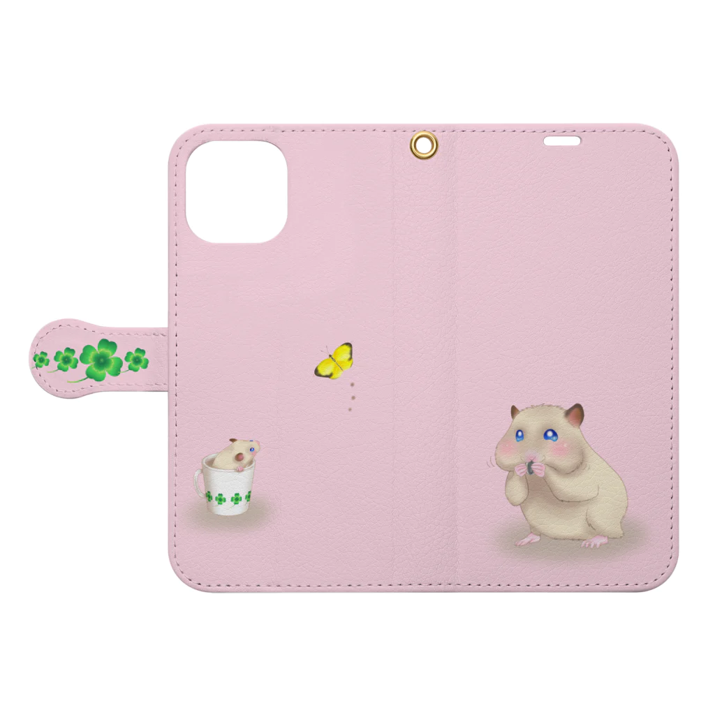 AriyamaSayuriの今日ものんびり。きんハムちゃん Book-Style Smartphone Case:Opened (outside)