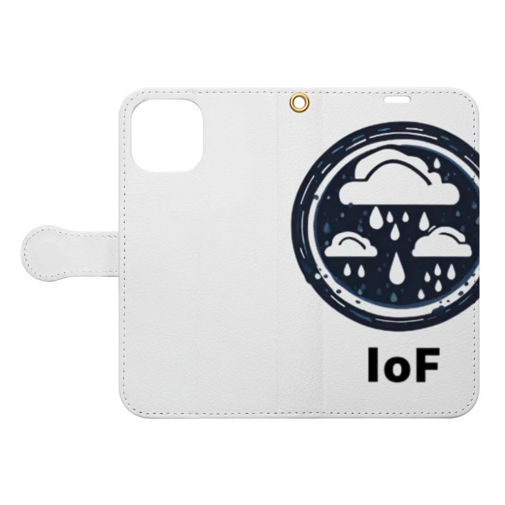 IoF の天雨 手帳型スマホケースを開いた場合(外側)