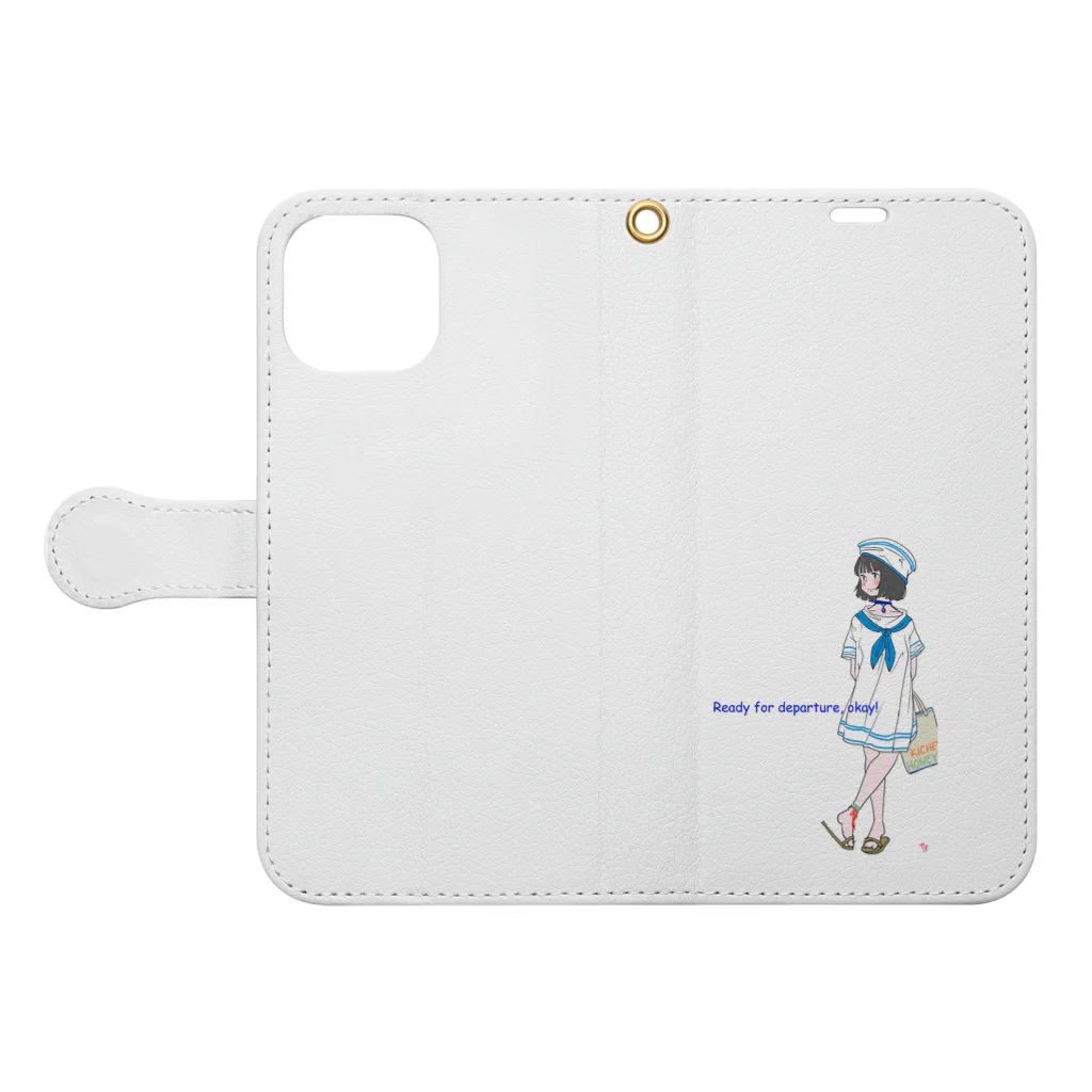 広ノ坂　瀬央の出港準備、よし！ Book-Style Smartphone Case:Opened (outside)