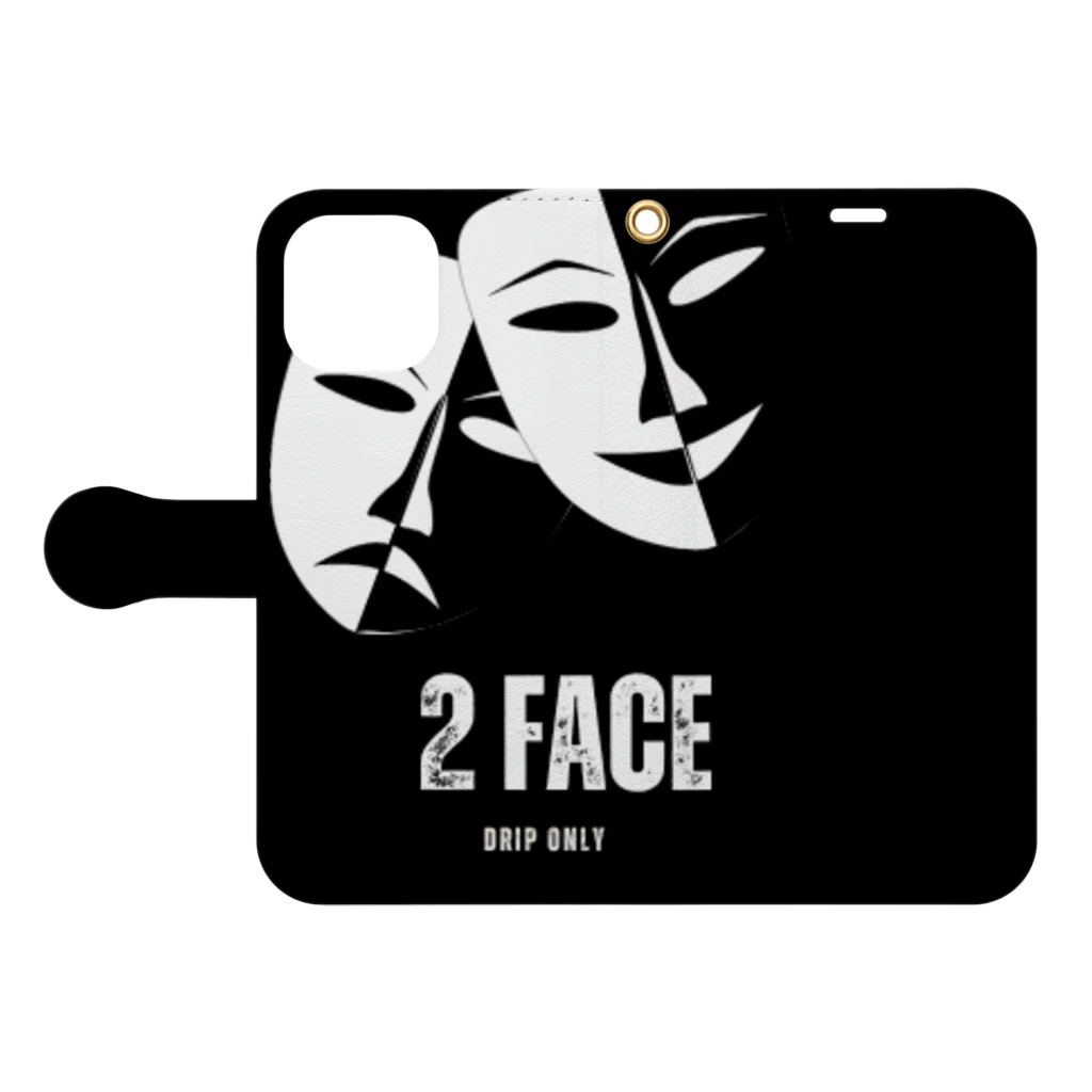 2FACE DRIPSTOREの2face iphone case 手帳型スマホケースを開いた場合(外側)