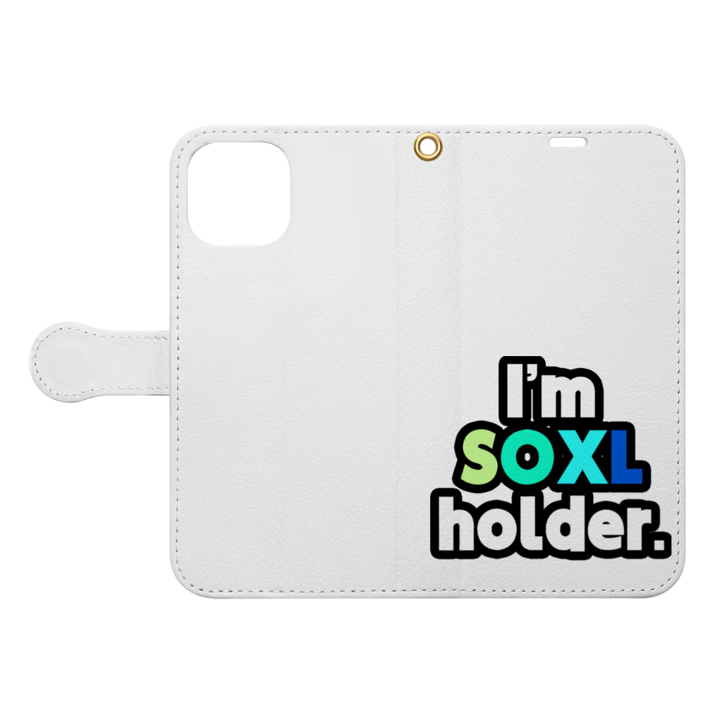 ゆでがえる(非正規こどおじでも底辺セミリタイアできますか?)のI'm SOXL holder. Book-Style Smartphone Case:Opened (outside)