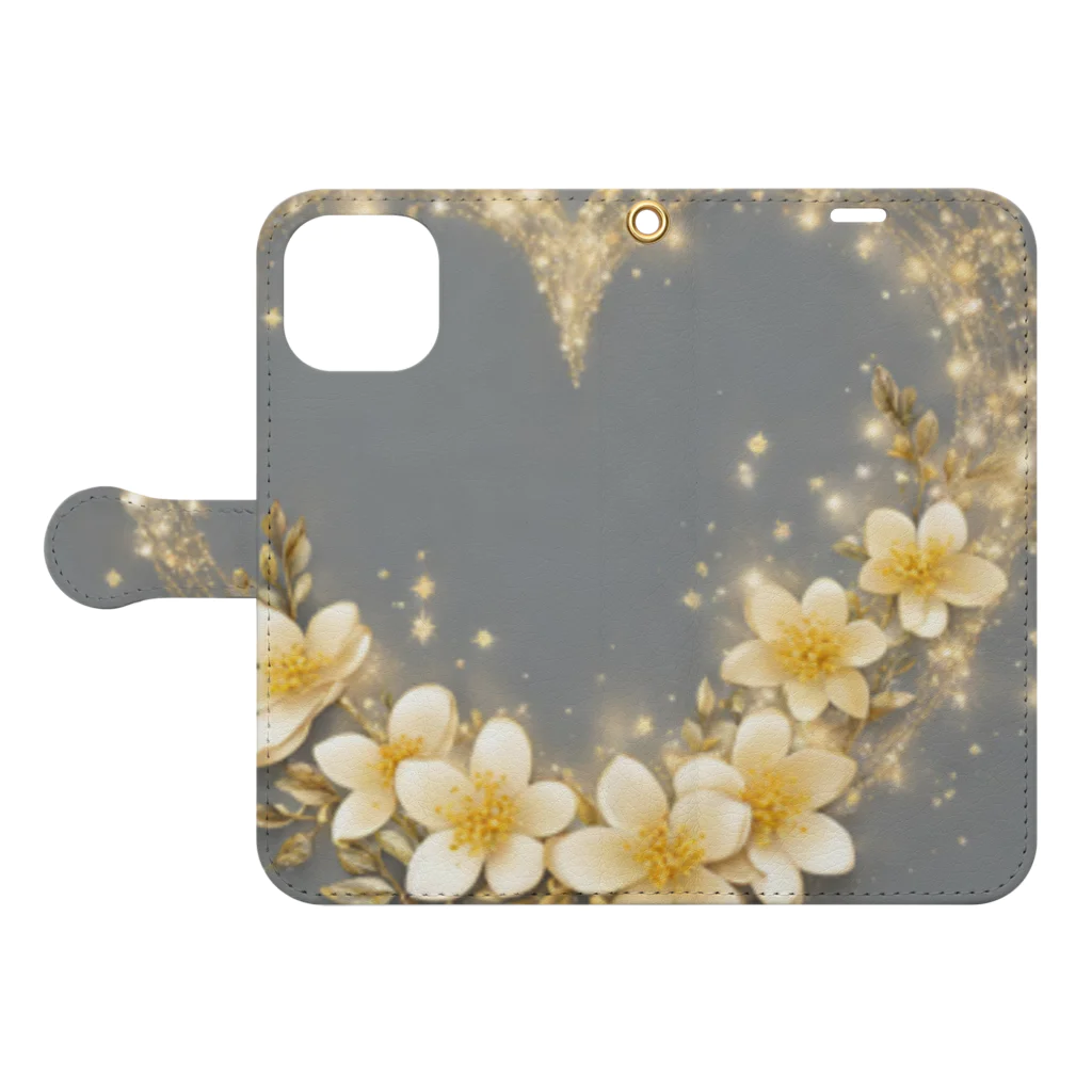 REINA-MAのAurora Petals Book-Style Smartphone Case:Opened (outside)