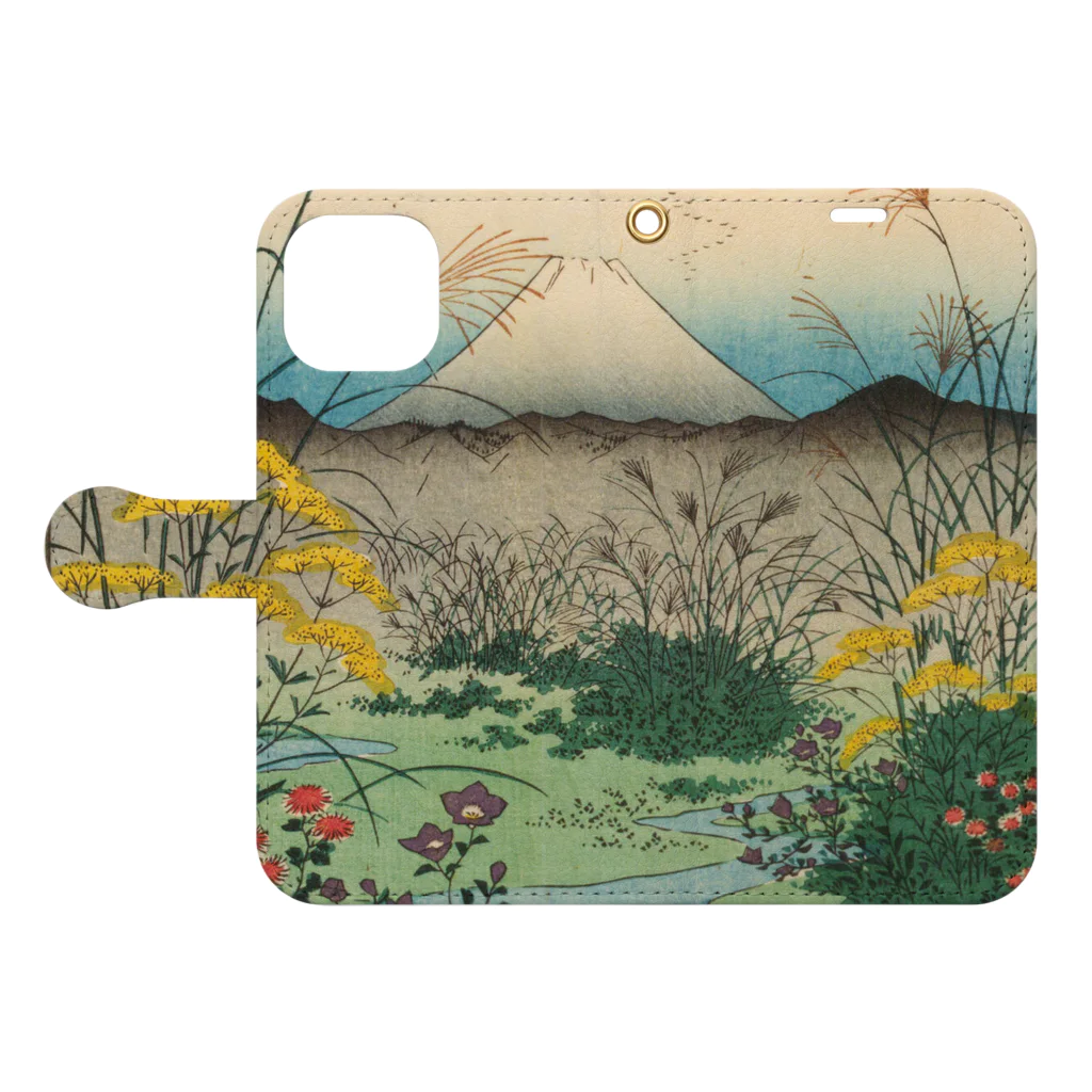 浮世絵屋の広重「冨二三十六景㉛　甲斐大月の原」歌川広重の浮世絵 Book-Style Smartphone Case:Opened (outside)