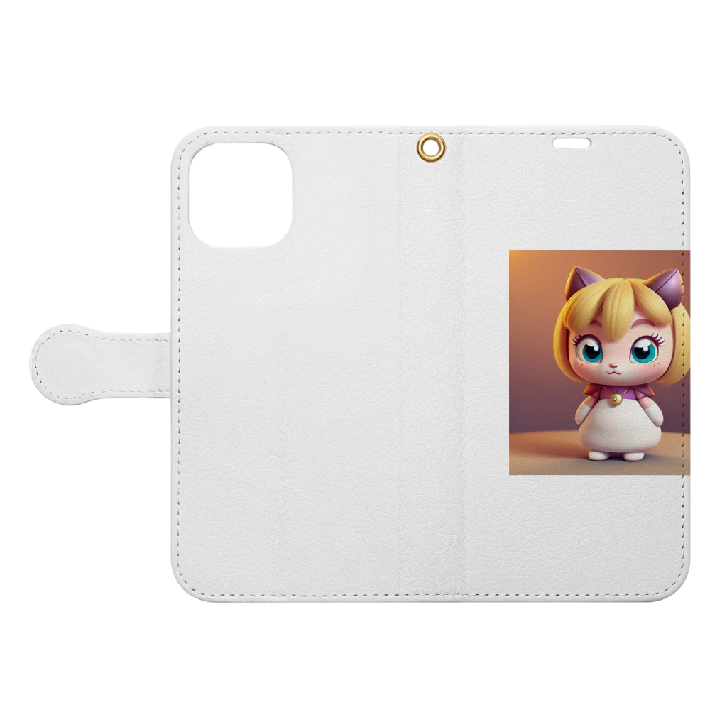 Pitooooのかわいい3Dキャラのグッズ Book-Style Smartphone Case:Opened (outside)