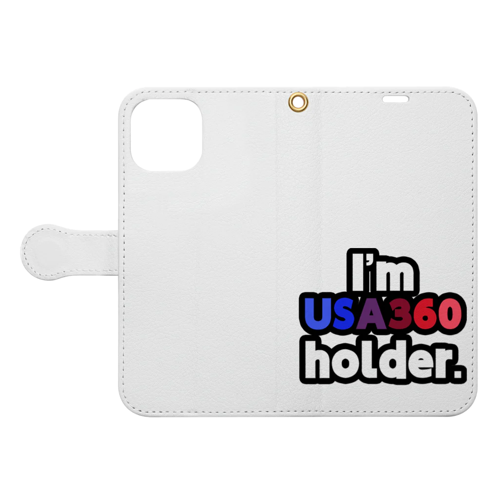 ゆでがえる(非正規こどおじでも底辺セミリタイアできますか?)のI'm USA360 holder. Book-Style Smartphone Case:Opened (outside)